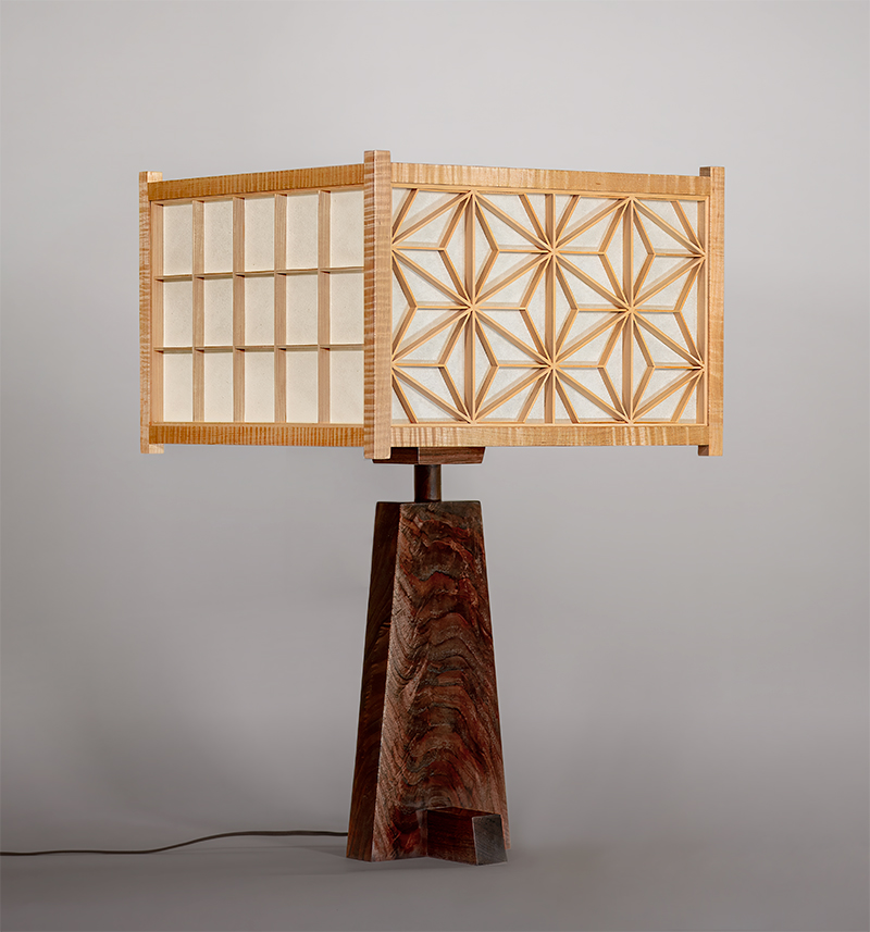 Nakashima inspired Kumiko Lamp